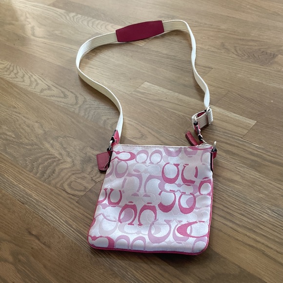 Coach Signature Pink Crossbody Purse - Picture 2 of 11